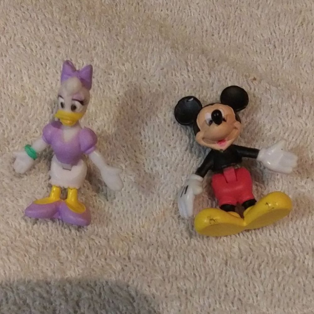 Miniature Mickey Mouse Daisy Duck Figures Excellent with Moving Parts